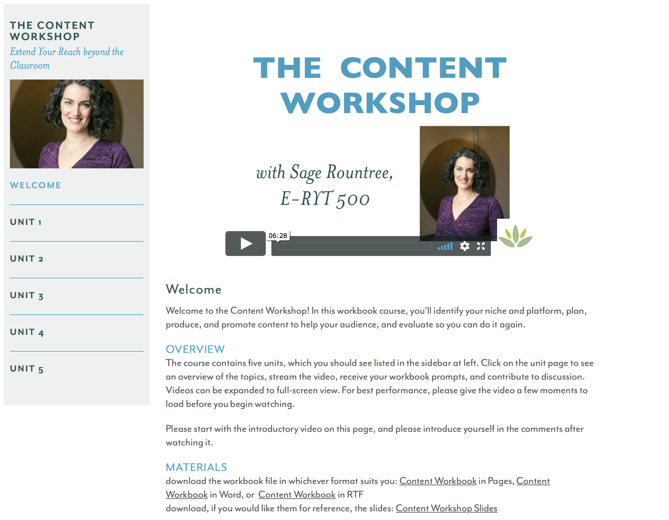 New Course: The Content Workshop