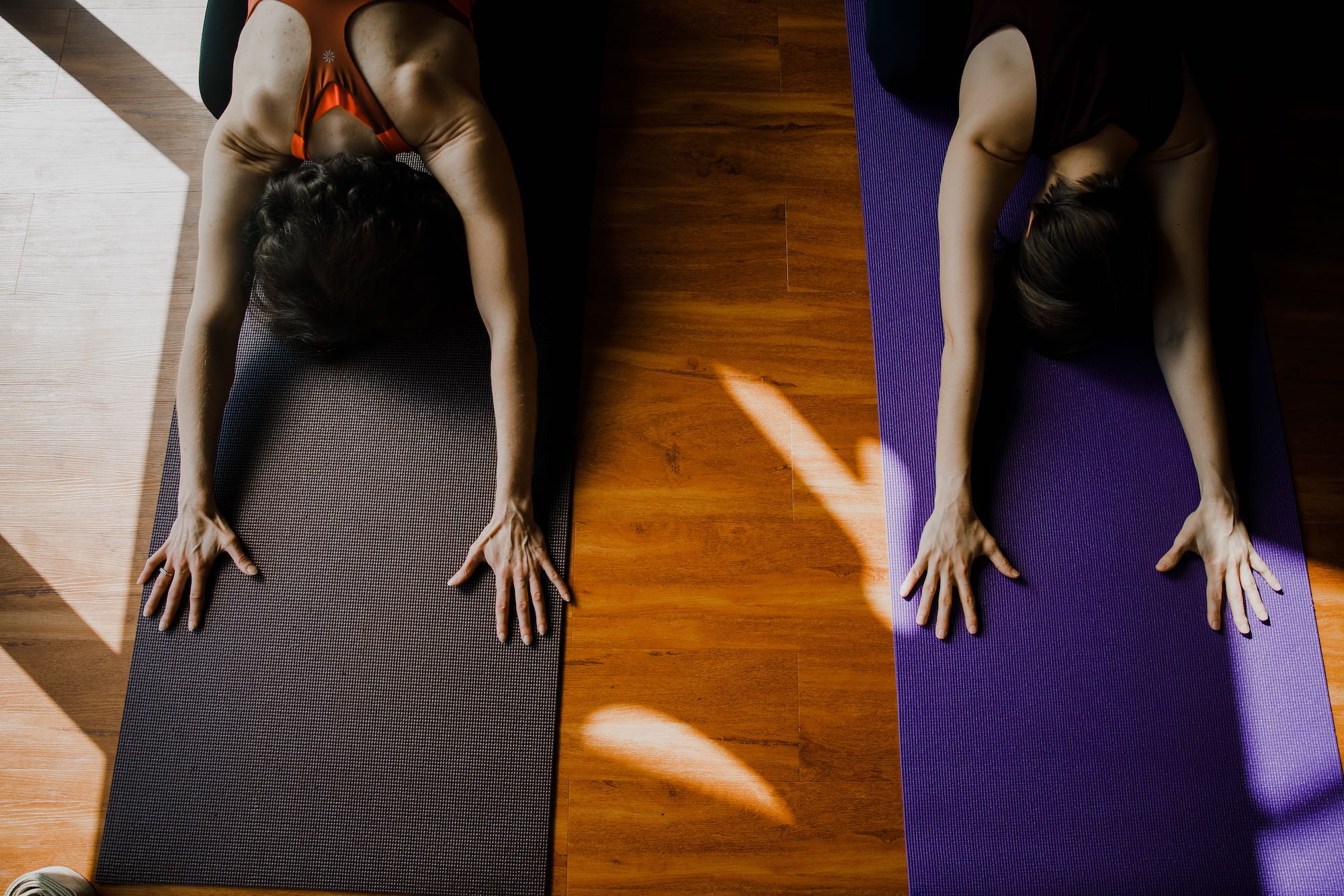 two students in yin yoga