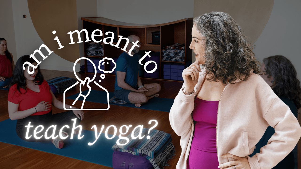 Yoga class with thoughtful instructor.