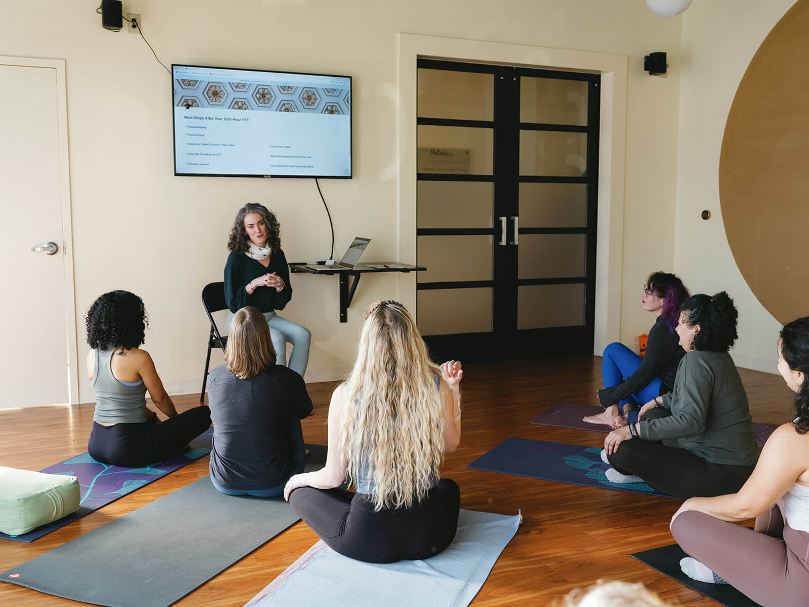Sage Rountree leading 300 hour yoga teacher training at Carrboro Yoga and online