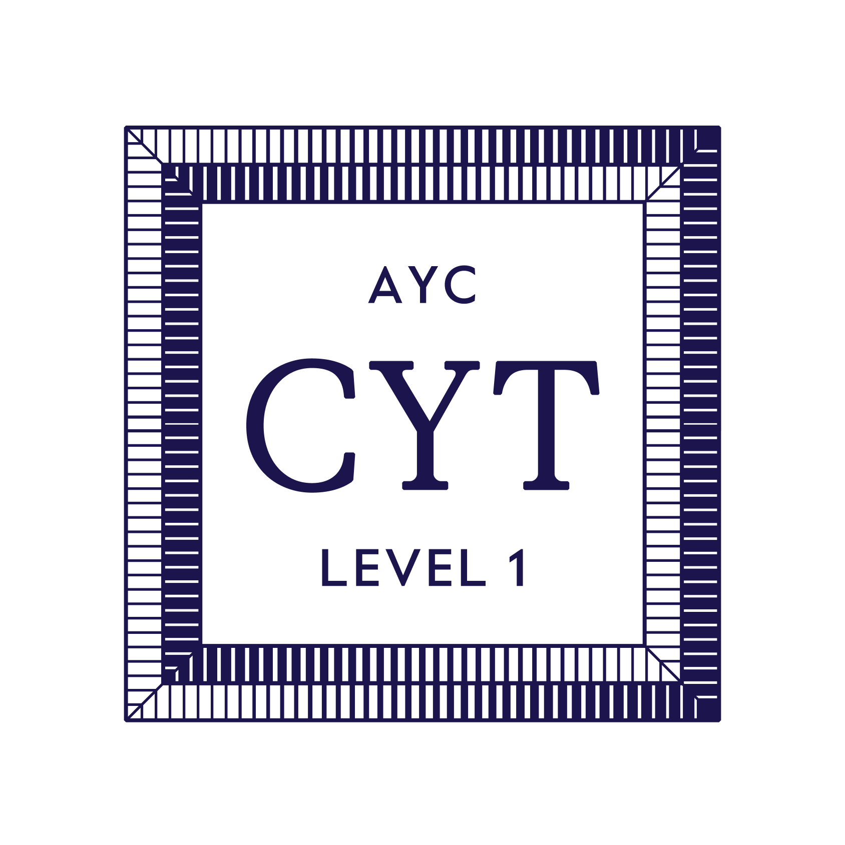 American Yoga Council logo, level 1 accreditation