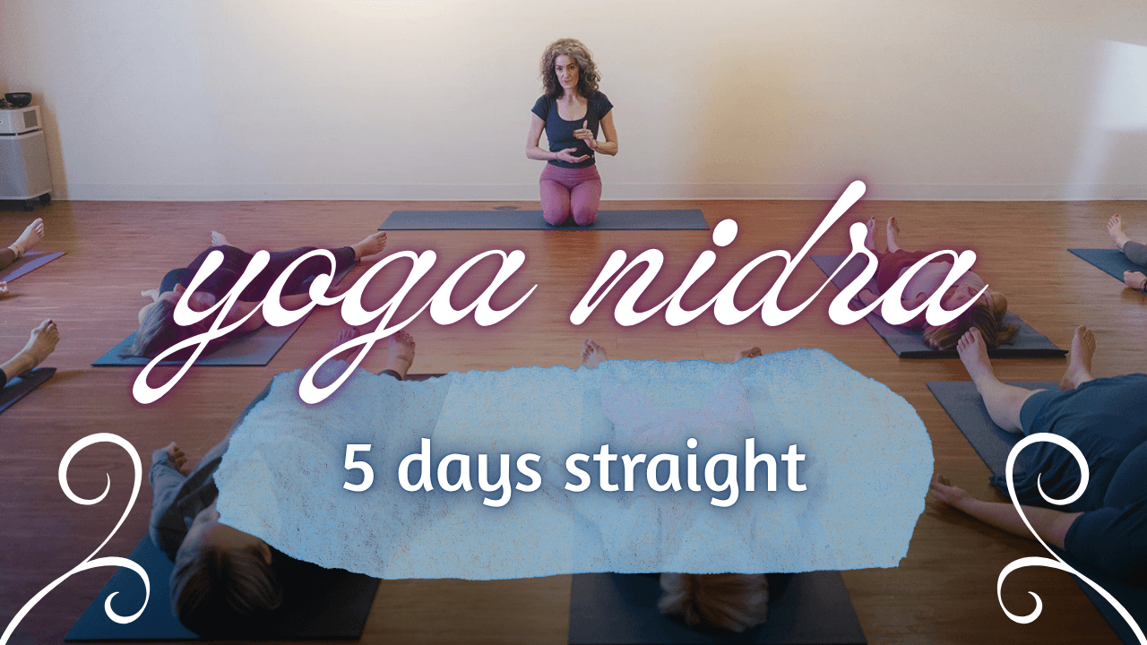Yoga nidra class in session