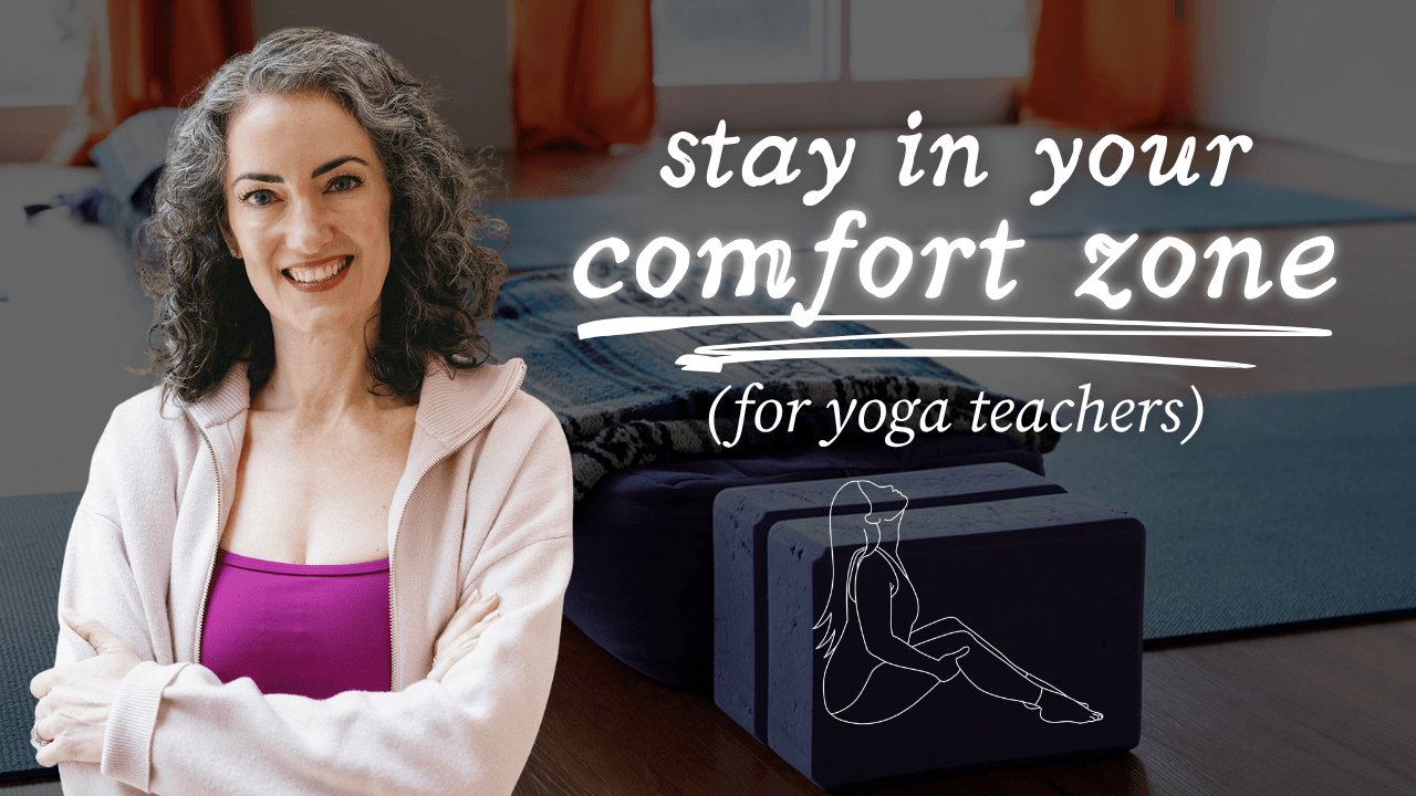 Yoga teacher promoting comfort zone