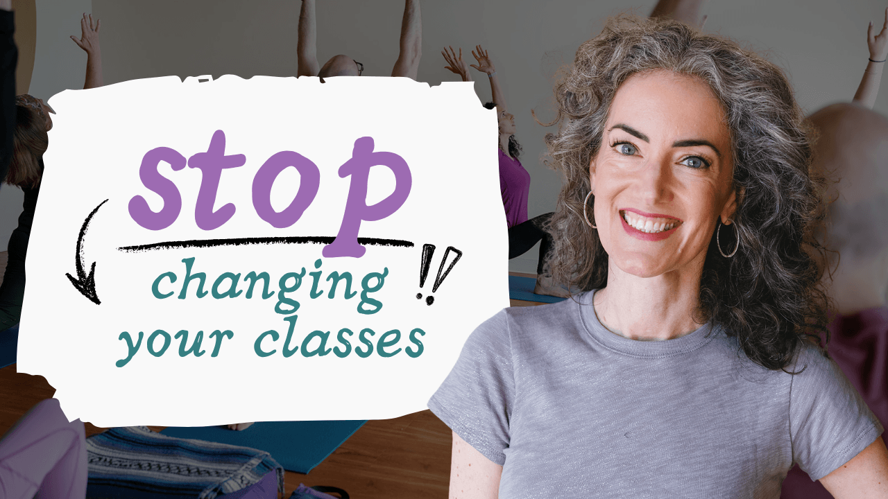 Encouraging message about yoga classes