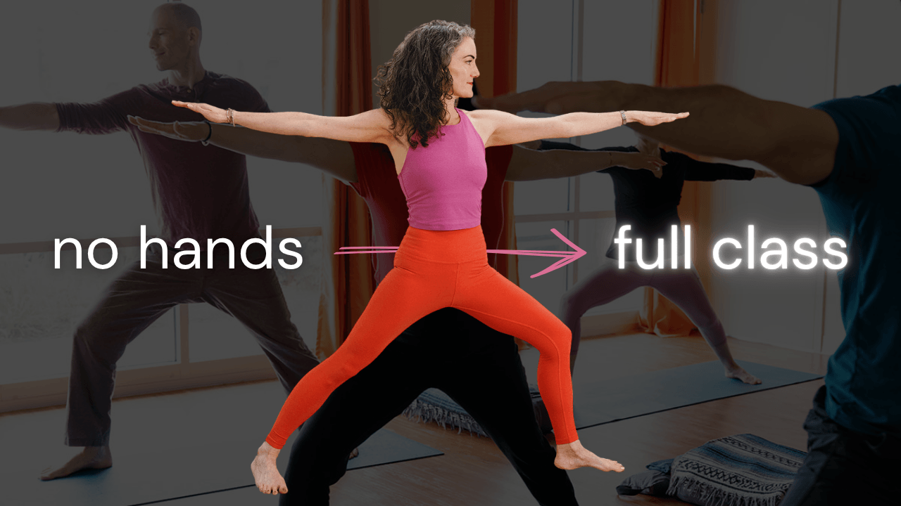 no hands Sage Rountree teaches hands-free yoga sequences