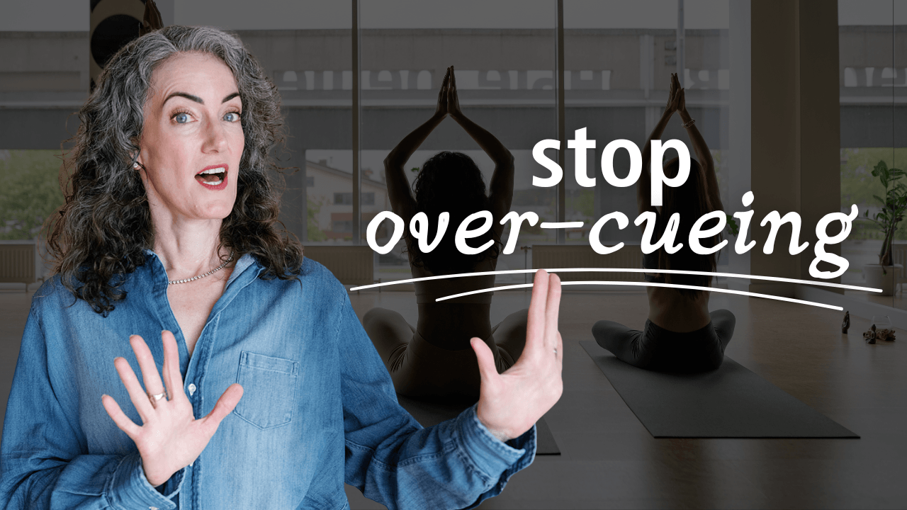 stop over cueing Sage Rountree teaches how to cue yoga class