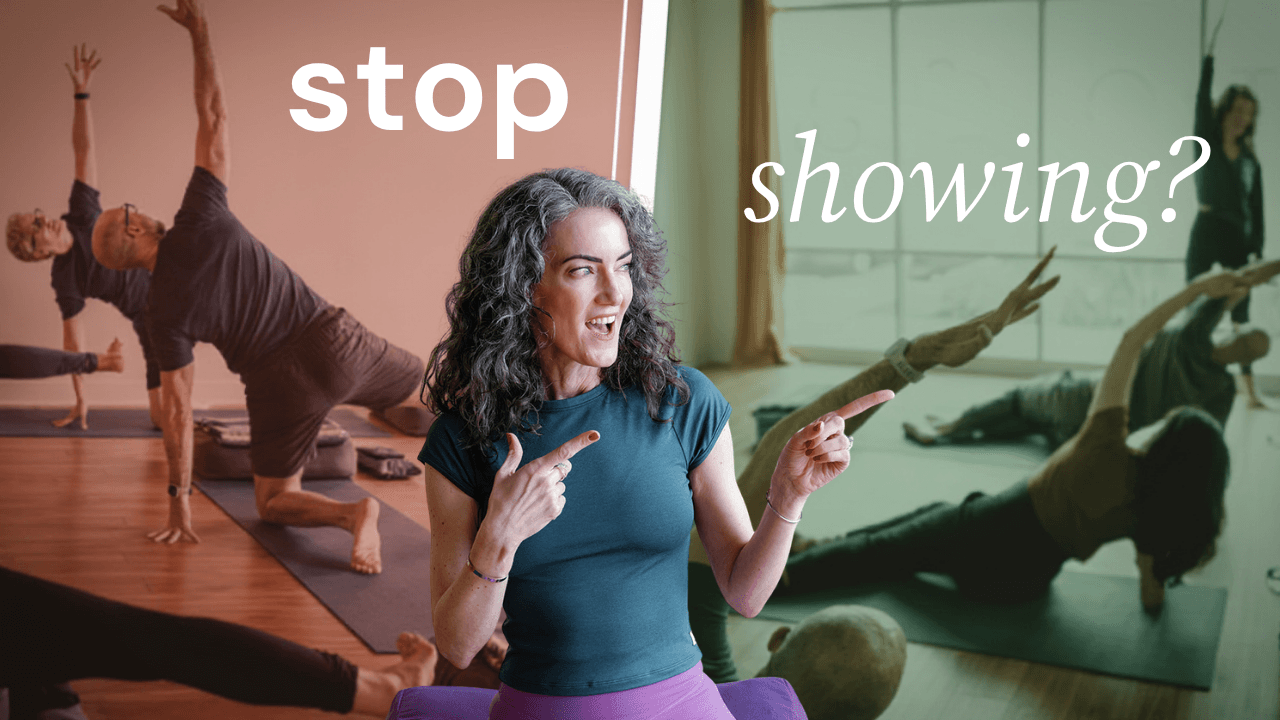 Sage Rountree on demo in yoga class